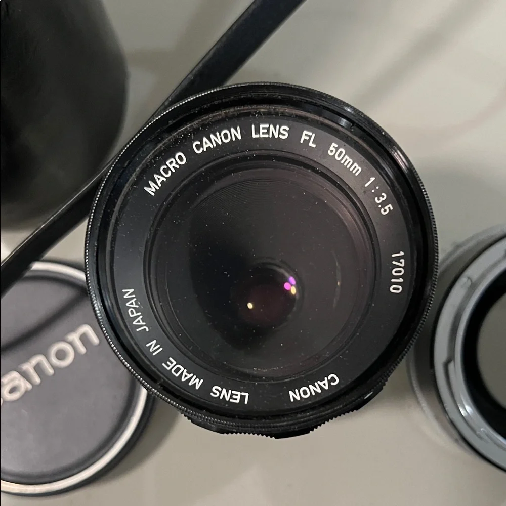 Canon Black Camera Lens with Extender and Case VINTAGE